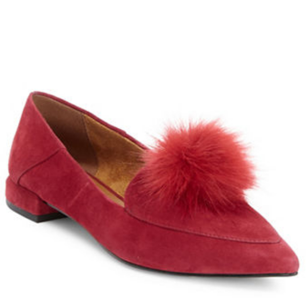 NWT H by Halston Molly Suede Faux Fur loafers